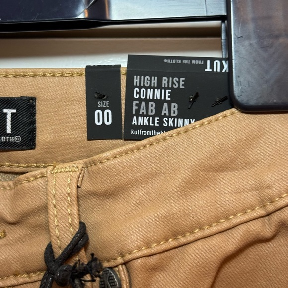 NWT Kut from the Kloth Connie Coated High Rise Skinny Jeans Caramel‎ Size 00 - Picture 4 of 7